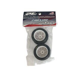 Pro-Line 8097 FRW 1/8 Buggy Premounted Tires on White Wheels (2) New Sealed